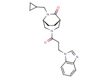 (1S*,5R*)-3-[3-(1H-benzimidazol-1-yl)propanoyl]-6-(cyclopropylmethyl)-3,6-diazabicyclo[3.2.2]nonan-7-one