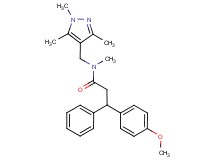 3-(4-methoxyphenyl)-N-methyl-3-phenyl-N-[(1,3,5-trimethyl-1H-pyrazol-4-yl)methyl]propanamide