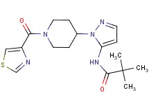 2,2-dimethyl-N-{1-[1-(1,3-thiazol-4-ylcarbonyl)-4-piperidinyl]-1H-pyrazol-5-yl}propanamide