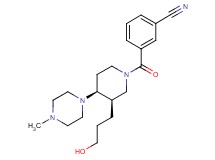 3-{[(3R*,4S*)-3-(3-hydroxypropyl)-4-(4-methylpiperazin-1-yl)piperidin-1-yl]carbonyl}benzonitrile