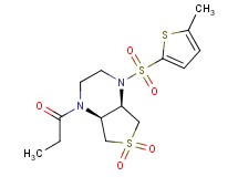 (4aS*,7aR*)-1-[(5-methyl-2-thienyl)sulfonyl]-4-propionyloctahydrothieno[3,4-b]pyrazine 6,6-dioxide