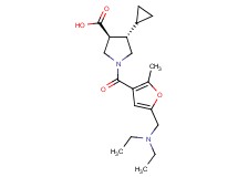 (3S*,4S*)-4-cyclopropyl-1-{5-[(diethylamino)methyl]-2-methyl-3-furoyl}-3-pyrrolidinecarboxylic acid