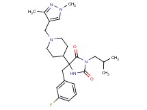5-{1-[(1,3-dimethyl-1H-pyrazol-4-yl)methyl]-4-piperidinyl}-5-(3-fluorobenzyl)-3-isobutyl-2,4-imidazolidinedione