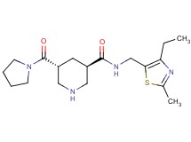 (3R*,5R*)-N-[(4-ethyl-2-methyl-1,3-thiazol-5-yl)methyl]-5-(pyrrolidin-1-ylcarbonyl)piperidine-3-carboxamide