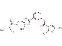2,5-dimethyl-N-[3-(5-methyl-4-{[(2-methylbutanoyl)amino]methyl}-1,3-oxazol-2-yl)phenyl]-3-furamide