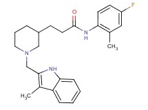 N-(4-fluoro-2-methylphenyl)-3-{1-[(3-methyl-1H-indol-2-yl)methyl]-3-piperidinyl}propanamide