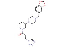 1-(1,3-benzodioxol-5-ylmethyl)-4-{1-[3-(1H-tetrazol-1-yl)propanoyl]-3-piperidinyl}piperazine