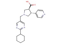 (3S*,4R*)-1-[(2-cyclohexylpyrimidin-5-yl)methyl]-4-pyridin-4-ylpyrrolidine-3-carboxylic acid