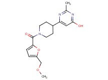 6-{1-[5-(methoxymethyl)-2-furoyl]-4-piperidinyl}-2-methyl-4-pyrimidinol