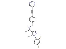 1-[1-(2,4-difluorophenyl)-5-methyl-1H-pyrazol-4-yl]-N-[4-(5-pyrimidinylethynyl)benzyl]ethanamine