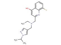 2-({ethyl[(1-isopropyl-1H-pyrazol-4-yl)methyl]amino}methyl)-8-fluoroquinolin-4-ol