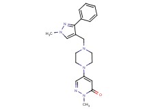 2-methyl-5-{4-[(1-methyl-3-phenyl-1H-pyrazol-4-yl)methyl]-1-piperazinyl}-3(2H)-pyridazinone