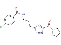 4-chloro-N-{3-[4-(1-pyrrolidinylcarbonyl)-1H-1,2,3-triazol-1-yl]propyl}benzamide