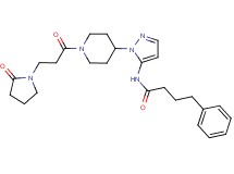 N-(1-{1-[3-(2-oxo-1-pyrrolidinyl)propanoyl]-4-piperidinyl}-1H-pyrazol-5-yl)-4-phenylbutanamide