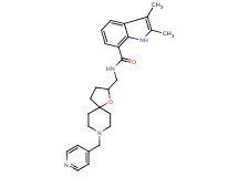 2,3-dimethyl-N-{[8-(4-pyridinylmethyl)-1-oxa-8-azaspiro[4.5]dec-2-yl]methyl}-1H-indole-7-carboxamide