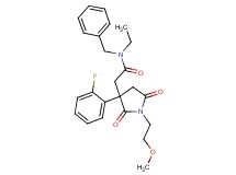 N-benzyl-N-ethyl-2-[3-(2-fluorophenyl)-1-(2-methoxyethyl)-2,5-dioxo-3-pyrrolidinyl]acetamide