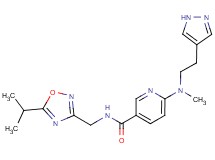 N-[(5-isopropyl-1,2,4-oxadiazol-3-yl)methyl]-6-{methyl[2-(1H-pyrazol-4-yl)ethyl]amino}nicotinamide