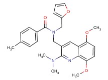 N-{[2-(dimethylamino)-5,8-dimethoxy-3-quinolinyl]methyl}-N-(2-furylmethyl)-4-methylbenzamide