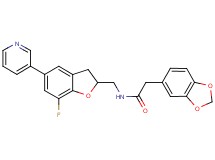 2-(1,3-benzodioxol-5-yl)-N-{[7-fluoro-5-(3-pyridinyl)-2,3-dihydro-1-benzofuran-2-yl]methyl}acetamide