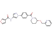 N-[1-(4-{[3-(2-pyridinylmethoxy)-1-piperidinyl]carbonyl}phenyl)-1H-pyrazol-4-yl]-3-furamide