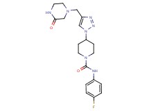 N-(4-fluorophenyl)-4-{4-[(3-oxo-1-piperazinyl)methyl]-1H-1,2,3-triazol-1-yl}-1-piperidinecarboxamide trifluoroacetate