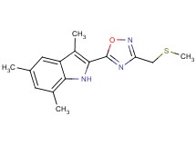 3,5,7-trimethyl-2-{3-[(methylthio)methyl]-1,2,4-oxadiazol-5-yl}-1H-indole