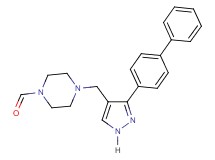 4-{[3-(4-biphenylyl)-1H-pyrazol-4-yl]methyl}-1-piperazinecarbaldehyde
