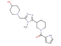1-({4-methyl-5-[1-(1H-pyrrol-2-ylcarbonyl)piperidin-3-yl]-4H-1,2,4-triazol-3-yl}methyl)piperidin-4-ol