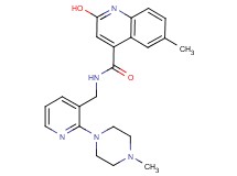2-hydroxy-6-methyl-N-{[2-(4-methyl-1-piperazinyl)-3-pyridinyl]methyl}-4-quinolinecarboxamide