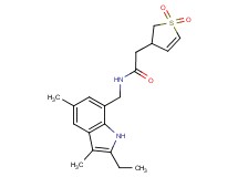 2-(1,1-dioxido-2,3-dihydro-3-thienyl)-N-[(2-ethyl-3,5-dimethyl-1H-indol-7-yl)methyl]acetamide
