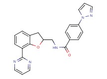 4-(1H-pyrazol-1-yl)-N-{[7-(2-pyrimidinyl)-2,3-dihydro-1-benzofuran-2-yl]methyl}benzamide