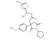 2-[1-cyclopentyl-3-(4-methoxyphenyl)-2,5-dioxo-3-pyrrolidinyl]-N-[1-(4-methyl-1,3-thiazol-2-yl)ethyl]acetamide