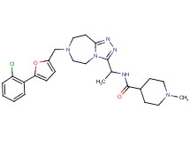 N-[1-(7-{[5-(2-chlorophenyl)-2-furyl]methyl}-6,7,8,9-tetrahydro-5H-[1,2,4]triazolo[4,3-d][1,4]diazepin-3-yl)ethyl]-1-methyl-4-piperidinecarboxamide