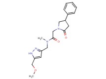 N-{[5-(methoxymethyl)-1H-pyrazol-3-yl]methyl}-N-methyl-2-(2-oxo-4-phenylpyrrolidin-1-yl)acetamide