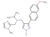 N-{[3-(6-methoxy-2-naphthyl)-1H-pyrazol-4-yl]methyl}-N-[(1-methyl-1H-imidazol-2-yl)methyl]-2-propanamine