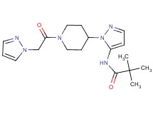 2,2-dimethyl-N-{1-[1-(1H-pyrazol-1-ylacetyl)-4-piperidinyl]-1H-pyrazol-5-yl}propanamide