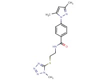 4-(3,5-dimethyl-1H-pyrazol-1-yl)-N-{2-[(1-methyl-1H-tetrazol-5-yl)thio]ethyl}benzamide