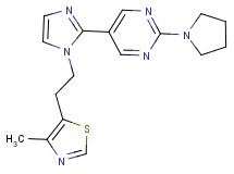 5-{1-[2-(4-methyl-1,3-thiazol-5-yl)ethyl]-1H-imidazol-2-yl}-2-pyrrolidin-1-ylpyrimidine