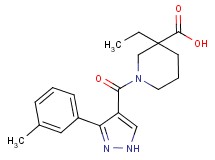 3-ethyl-1-{[3-(3-methylphenyl)-1H-pyrazol-4-yl]carbonyl}piperidine-3-carboxylic acid