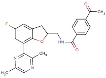 4-acetyl-N-{[7-(3,6-dimethyl-2-pyrazinyl)-5-fluoro-2,3-dihydro-1-benzofuran-2-yl]methyl}benzamide