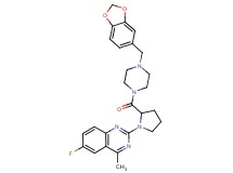 2-(2-{[4-(1,3-benzodioxol-5-ylmethyl)-1-piperazinyl]carbonyl}-1-pyrrolidinyl)-6-fluoro-4-methylquinazoline