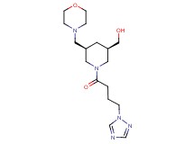{(3R*,5R*)-5-(4-morpholinylmethyl)-1-[4-(1H-1,2,4-triazol-1-yl)butanoyl]-3-piperidinyl}methanol