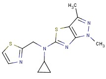 N-cyclopropyl-1,3-dimethyl-N-(1,3-thiazol-2-ylmethyl)-1H-pyrazolo[3,4-d][1,3]thiazol-5-amine