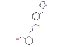 N-{2-[2-(hydroxymethyl)-1-piperidinyl]ethyl}-3-(1H-pyrazol-1-ylmethyl)benzamide