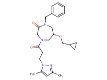 1-benzyl-6-(cyclopropylmethoxy)-4-[3-(3,5-dimethyl-1H-pyrazol-1-yl)propanoyl]-1,4-diazepan-2-one