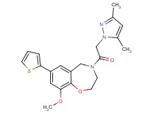 4-[(3,5-dimethyl-1H-pyrazol-1-yl)acetyl]-9-methoxy-7-(2-thienyl)-2,3,4,5-tetrahydro-1,4-benzoxazepine