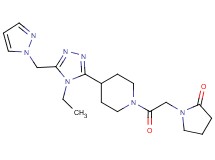 1-(2-{4-[4-ethyl-5-(1H-pyrazol-1-ylmethyl)-4H-1,2,4-triazol-3-yl]piperidin-1-yl}-2-oxoethyl)pyrrolidin-2-one