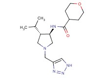 N-[rel-(3R,4S)-4-isopropyl-1-(1H-1,2,3-triazol-4-ylmethyl)-3-pyrrolidinyl]tetrahydro-2H-pyran-4-carboxamide hydrochloride
