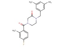 1-(3,5-dimethylbenzyl)-4-(4-fluoro-2-methylbenzoyl)-2-piperazinone