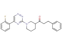 1-{1-[5-(2-fluorophenyl)-1,2,4-triazin-3-yl]-3-piperidinyl}-3-phenyl-1-propanone